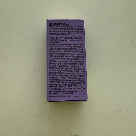 Youthforia Date Night Skin Tint Serum Foundation - 310 Light/Med Neut/Gold Under - Picture 10 of 10